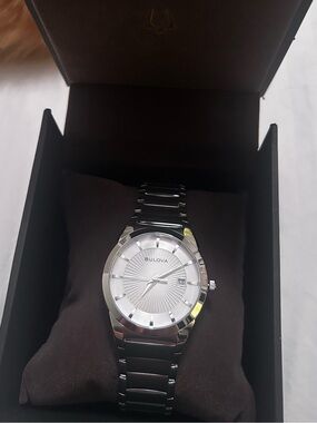 Bulova silver watch